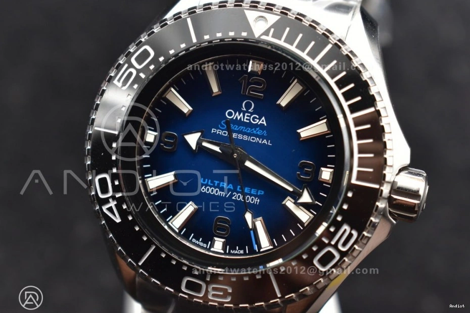 Ultra Dial 6000M Bezel SS A2824 1:1 Deep Bracelet Best Edition SS Ceramic Seamaster TF on Black Blue 1231